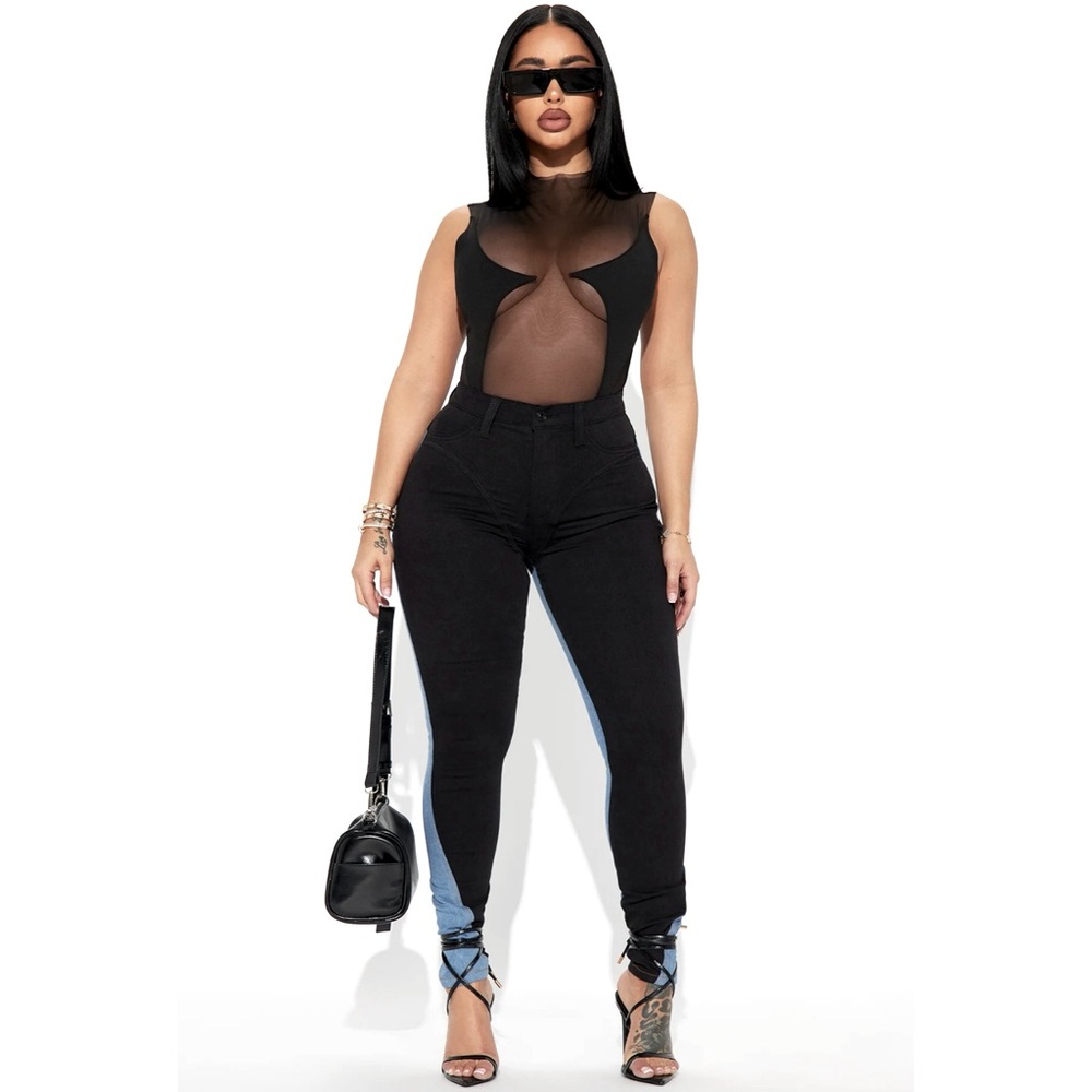 Two toned skinny jeans